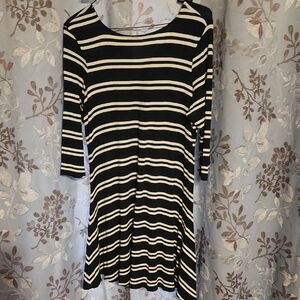 Brat Star Black and White Striped Dress